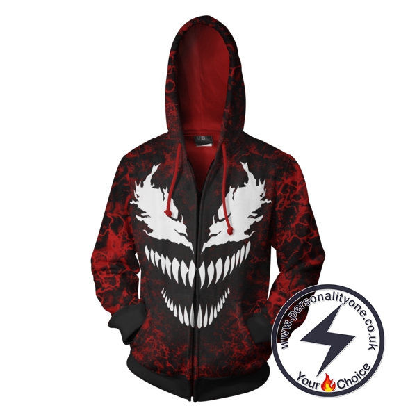 Spiderman Venom Carnage Zip Up Hoodie Jacket